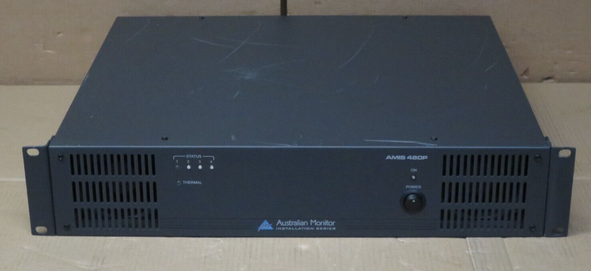 Australian Monitor Amis 480P 4 Channel 80 Watt 70/100 Volt 8 Ohm Amplifier