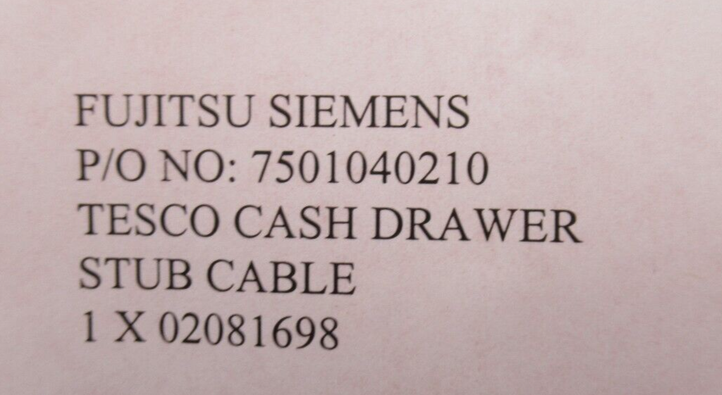 Fujitsu Siemens - POS Till Cash Drawer Stub Cable - 7501040210, 02081698