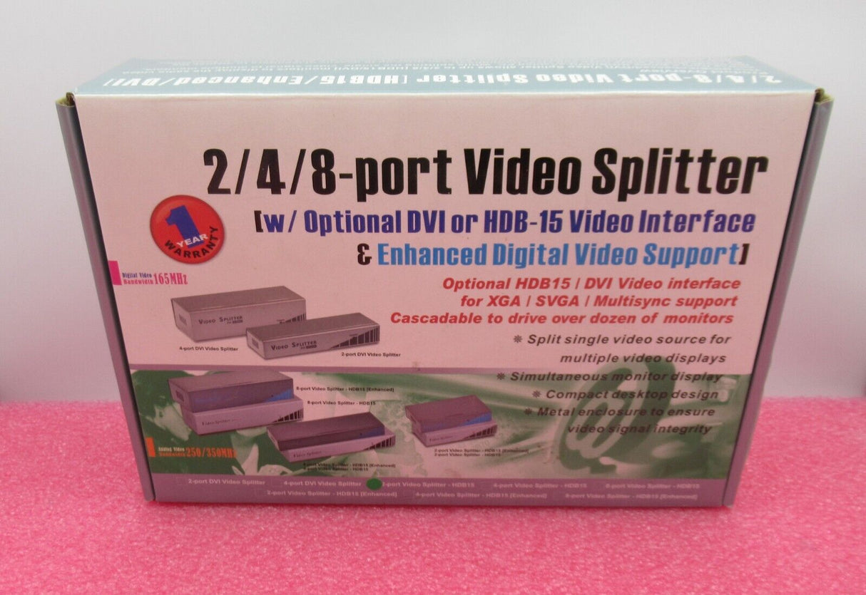 2 Port Video Splitter HDB15 Basic Desktop Console