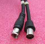 Job Lot 7 x F Connector Male To TV Aerial Female 1.5M Black RF Coaxial Cable