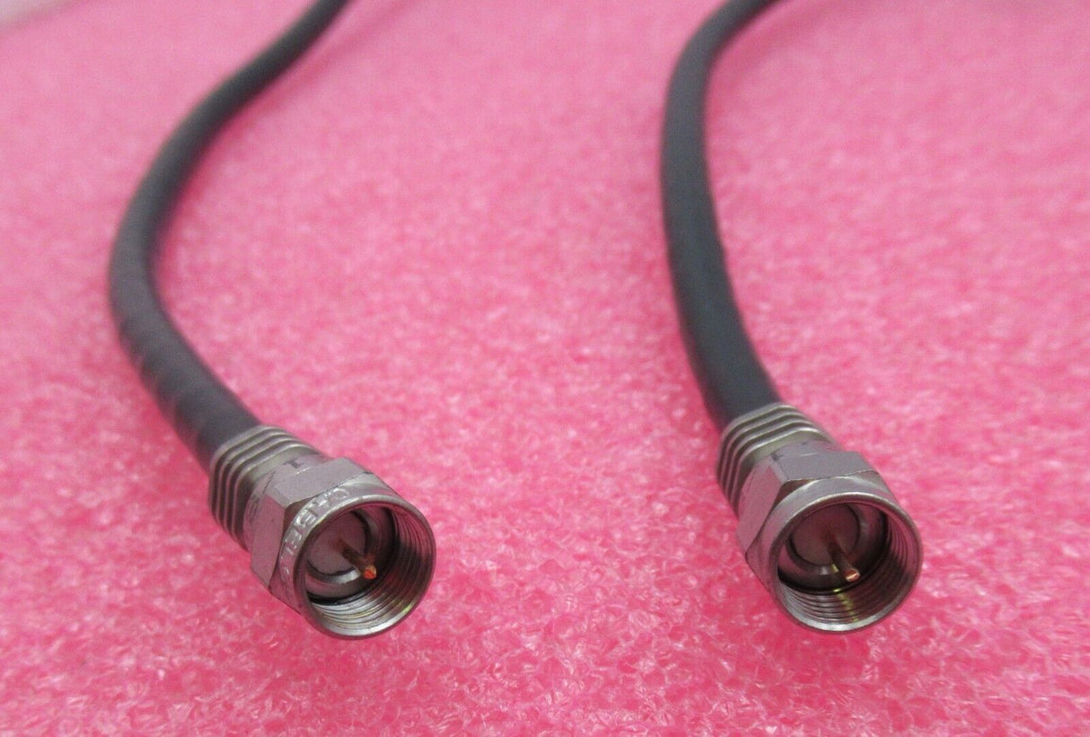 Job Lot 2 x F Connector Male To F Connector Male 1.6M Black RF Coaxial Cable