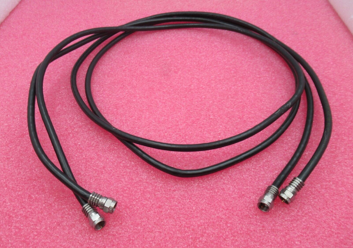 Job Lot 2 x F Connector Male To F Connector Male 1.6M Black RF Coaxial Cable