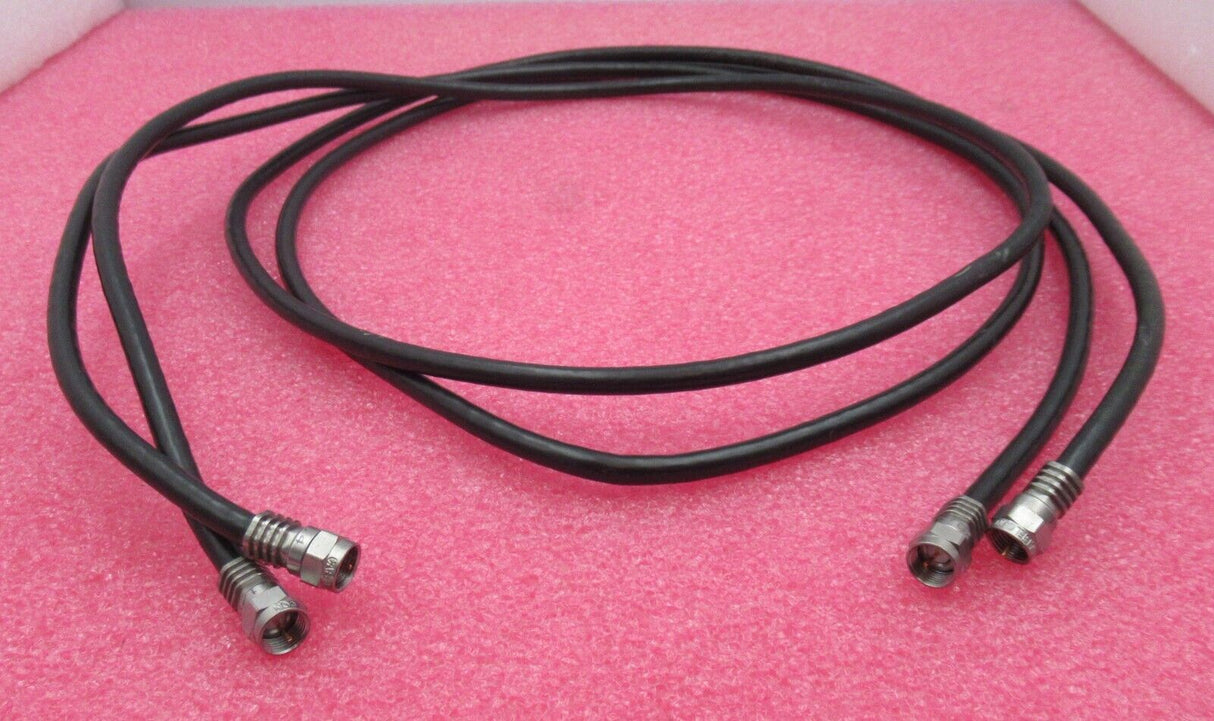 Job Lot 2 x F Connector Male To F Connector Male 1.6M Black RF Coaxial Cable